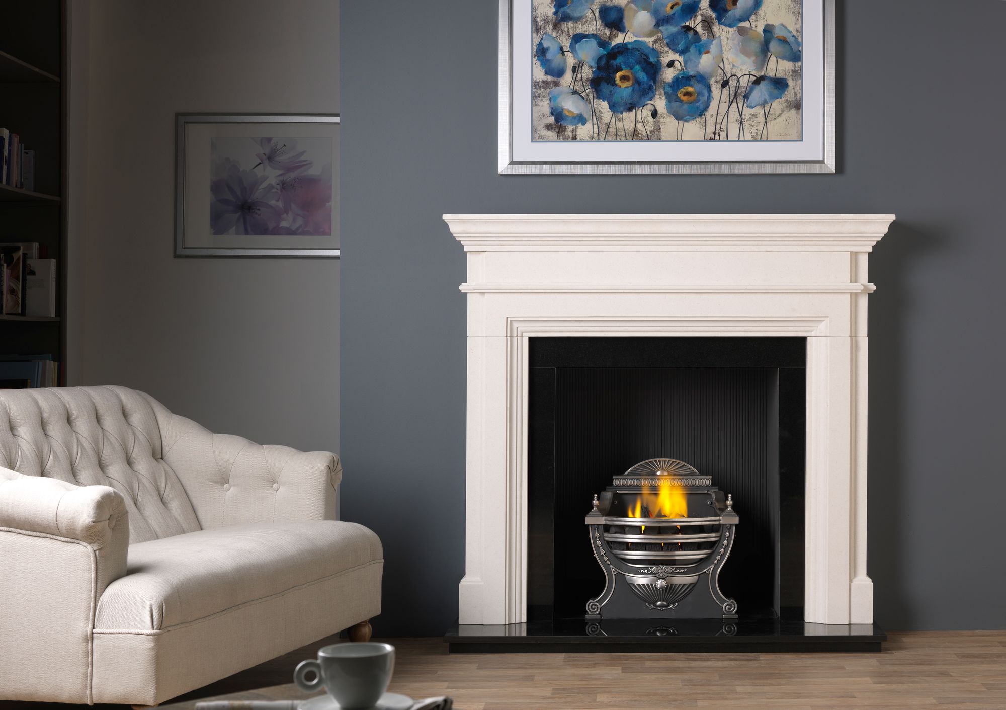 Teramo - Agean Limestone Fireplace